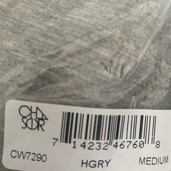 NWT CHASER Cool Jersey Ruffle Raglan Shirttail Dress Size M Color: Gray - Picture 9 of 12